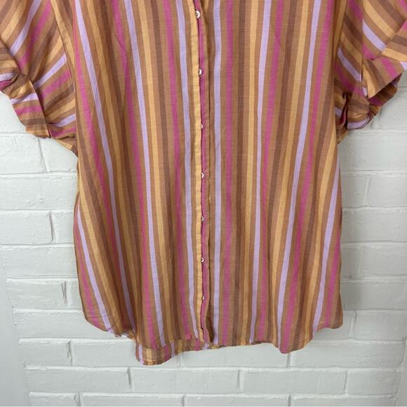 Xirena Oversized Striped Channing Button Down Shirt in Tuleries Size S - Picture 5 of 11